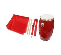 Gatuida 1 Set Traditional Chinese Waist Drum with Strap Cowhide Percussion Instrument for Celebrations Performances and Square Dances Includes Drumsticks and Hand Drum Kit
