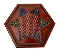 Gatuida 1 Set Wooden Chinese Checkers Educational Board Game for Compact Design for Players Family Fun Lightweight Portable Enhances Hand Eye Coordination and Problem Solving Skills