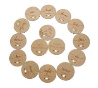 Gatuida 1 Set Wooden Growth Milestone Cards Set Monthly Announcement Cards for Photography Props Natural Design for Cherishing First Year Moments for Boys