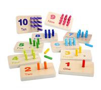 Gatuida 1 Set Wooden Number Stacking Interesting Plaything for Logical Thinking Sensory Reusable for Boys for Birthday and Parent Interaction