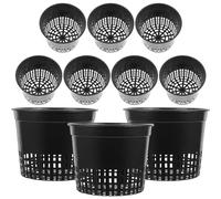Gatuida 10 Pack Heavy Duty Net Pots for Hydroponics - 5 Inch Black Plastic Mesh Plant Nursery Pots - Durable Slotted Net Cups for Gardening and Aquaponics