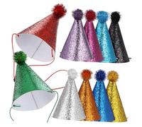 Gatuida 10 Pcs Cone Birthday Party Hats for Adults and Pets Colorful Polyester Material Lightweight Comfortable Design with Cute Ball Top Suitable for Birthdays and Celebrations