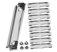 Gatuida 10 Pcs Document Clamp Set Metal Clipboard Clips with Nails for Easy Mounting Spring Loaded Hardboard Fasteners for School Office and Home Use
