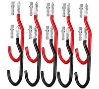 Gatuida 10 Pcs Heavy Duty Bike Storage Hooks Screw in Bicycle Hooks with Expansion Tubes for Shed Wall Ceiling Mount Scratch Coated Utility Hangers for Bikes Scooters Tires Tools