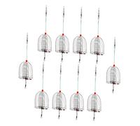 Gatuida 10 PCS Stainless Steel Fishing Trap Basket Bait Feeder Cage for Lobsters Crabs Eels Shrimp Spring Design for Accurate Bait Release Lightweight Portable Outdoor Fishing Tackle
