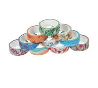 Gatuida 10 Rolls Delicate Cuttable Washi Tape for DIY Scrapbooking and Crafting Multi-function Decorative Paper Stickers with Beach Shell Ice Cream Patterns Each for Handbooks and Photo