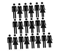 Gatuida 10 Sets Self-adhesive Acrylic Men and Women Bathroom Door Signs Black Mirror Surface Restroom Gender Identification Signage for Office Hotel Restaurant Decor