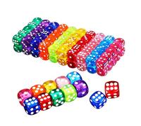 Gatuida 100 Pcs Colorful Acrylic Dice Small Game Dice with Storage Box for Board and Party Games Safe Rounded Edges Multi Purpose Fun Teaching Aids