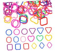 Gatuida 100 Pcs Geometric Linking Rings for Sensory Play and Teething Plastic Chain Links for Classroom and Home Early Education Enhancing Hand Eye Coordination and Fine Motor Skills