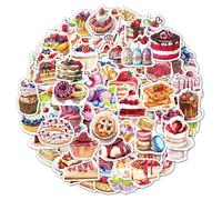 Gatuida 100Pcs Cartoon Cake Stickers Aesthetic Decals for Water Bottles Laptop Skateboards Luggage Decoration Non-Marking Removable Teens