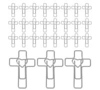 Gatuida 100pcs Cross Paper Clips Heart Cross Paperclips Metal Clamps Bible Study Office Document Note Bookmark Christian Paperclips Metal Paper Clips