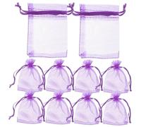 Gatuida 100Pcs Dark Purple Sheer Organza Storage Bags Durable Party Favor Pouches for Sweets Candies and Items Convenient Drawstring Closure for Weddings and Celebrations