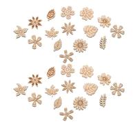 Gatuida 100pcs DIY Painted Wood Grass Cutouts Natural Color Craft for Creative Educational Puzzles Painting Word Games
