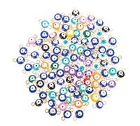 Gatuida 100pcs Evil Eye Pendants DIY Jewelry Supplies Sturdy Alloy Charms for Bracelets Necklaces Earrings Crafting Protection From Bad Luck