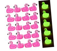 Gatuida 100pcs Glow the Dark Mini Flamingo Figurines Resin Tiny Animals Figures for Garden Ornaments Portable Cute Miniature Flamingos for DIY Craft Dollhouse Table Centerpiece Travel and