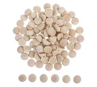Gatuida 100pcs Half Wooden Balls Unfinished Natural Split Beads for DIY Crafts Smooth Edges Easy to String Round Paint Wood Half Spheres for Farmhouse Decor Natural Finish