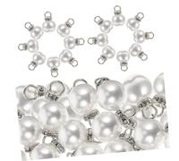Gatuida 100pcs Imitation Pearl Charms White Abs Pendant Charms with Rhinestone for Jewelry Making DIY Earrings Necklaces Bracelets Lightweight Hand-made Accessories