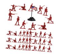 Gatuida 100pcs Mini Military Model Figurines Red Tiny Soldier for Sand Table Detailed Miniature People with Various Poses and Tools Realistic Collectibles for Garden Layouts School