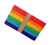 Gatuida 100pcs Multi Color Wooden Popsicle Craft Sticks for Safe DIY Art Projects School Teaching Classroom Supplies Lightweight Smooth Edges for Creative Fun