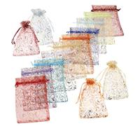 Gatuida 100Pcs Organza Favor Pouches Drawstring Jewelry Bags for Weddings Birthdays and Special Occasions for Storing Cosmetics Candy and Treasures