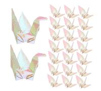 Gatuida 100PCS Origami Paper Cranes Handmade Decorations for Weddings Showers and Parties Iridescent White for Photo Props and Backgrounds