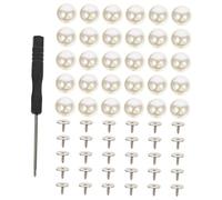 Gatuida 100pcs Pearl No Sew Buttons with Screws Decorative Fastener Buttons for Clothes DIY Shirt Coat Cardigan Replacement Accessory