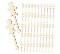 Gatuida 100pcs People Shaped Wood Craft Sticks for Blank DIY Painting Drawing Art Supplies for Collaborative Family Bonding and Creative Expression