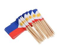 Gatuida 100Pcs Philippines Flag Toothpick Picks Decorative Flags for Cupcakes Desserts and Fruit Toppers for Party Celebrations and Food Decorations