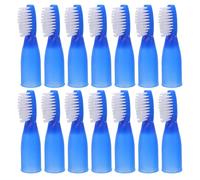 Gatuida 100Pcs Prison Finger Toothbrush with Nano Pbt Blue Bristles, Small Manual Oral Hygiene Brush for Adults, Ergonomic Thumb Grip Suitable for Travel and Institutional Use