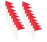 Gatuida 100pcs Red Toothpick Flags Triangle Blank Labeling Markers for Cupcake Decoration Foodgrade Safe Fruit Cake Picks Party Toppers