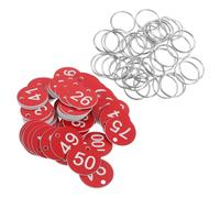 Gatuida 100pcs Round Plastic Number Tags with Key Rings Multipurpose Numbered Discs for Organizing Keys Cards Luggage and Lockers for Indoor and Outdoor Use