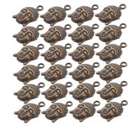 Gatuida 100pcs Vintage Tibetan Buddha Head Spacer Beads with Holes for DIY Crafts Jewelry Making Supplies Intricate Chinese Pendant Charms for Bracelets and Accessories Spiritual Cultural