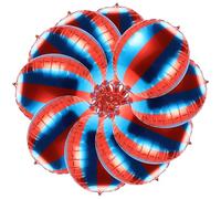 Gatuida 10pcs 4D Round Red and Blue Striped Foil Balloons for Birthday and Carnival Party Decorations, Airplane Theme Decorative Balloons for Event Celebration