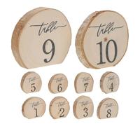 Gatuida 10pcs Bark Wood Table Number Signs Rustic Wedding Numbers 1-10 Semicircle Wooden Table Markers for Baby Shower Anniversary Reception Party Supplies