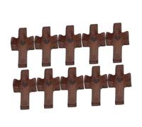 Gatuida 10pcs Black Walnut Wooden Cross Handheld Ergonomic Prayer Ornament Portable for Meditation Spiritual Church