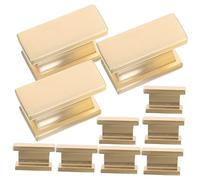 Gatuida 10pcs Brushed Brass Square Cabinet Handles Single Furniture Pulls for Kitchen Drawer Door Upgrade with Comfortable Grip and Easy Installation