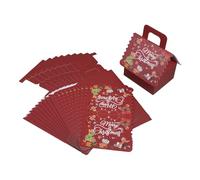 Gatuida 10pcs Burgundy Gingerbread House Candy Boxes Christmas Cookie Packaging Paperboard Boxes for Holiday Party Favors and Small Sweets Storage