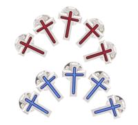 Gatuida 10pcs Christian Cross Lapel Pins Zinc Alloy Religious Brooches for First Communion and Baptism Party Elegant Metal Badge Keepsake for Men Women Prayer Celebration