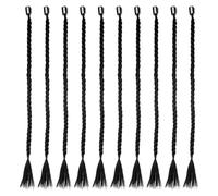 Gatuida 10PCS Clip-In Baby Braids Extensions Long Braided Ponytail Extension Black Simulation Wig for Parties Festivals & Daily Wear