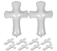 Gatuida 10PCS Cross Balloon: God Bless Baptism Decoration Christmas Party Favor 3D Religious Cross Balloons for First Holy Communion