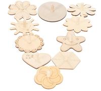 Gatuida 10pcs DIY Wooden Gyro for Unpainted Spinning Tops Creative Shapes Hand Eye Coordination Craft for Kindergarten and Home Natural Wood Material