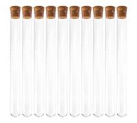 Gatuida 10pcs Glass Test Tubes 20x200mm Laboratory Tubes with Cork Lids Bath Salt Container for Scientific Experiments Candy Storage School Educational Use