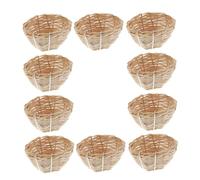 Gatuida 10pcs Handwoven Bamboo Bird Nests with Built in Hook Hanging Breeding Caves for Parrots Cockatiels Budgies for Outdoor Garden and Patio Use