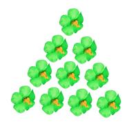 Gatuida 10pcs Hawaiian Faux Hibiscus Flowers Artificial Tropical Decorative Flower Heads for Luau Party Supplies Summer Events DIY Tables Centerpieces with Green Leaves