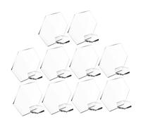 Gatuida 10Pcs Hexagon Acrylic Table Number Signs with Bases Reusable Blank Sublimation Blanks for Weddings Birthdays Parties Banquets and Reserved Table Display