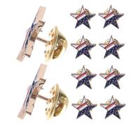 Gatuida 10pcs Independence Day Star Brooch Lightweight American Flag Pins for Patriotic Events for Parades and Celebrations Versatile Five Pointed Star Design