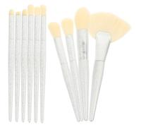 Gatuida 10pcs Makeup Brush Set for Women - Frosted Handles with Silver Ferrules, White Synthetic Bristles - Loose Powder, Blush Eye Shadow Brushes for Face Beauty and Eye Makeup