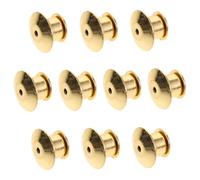 Gatuida 10pcs Metal Locking Pin Backs Flat Lock Fasteners for Secure Attachment Gold Safety Clasps for Badge Brooch Enamel Lapel Pins Quick and Firm Hold Without Tools