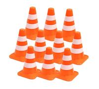 Gatuida 10pcs Mini Traffic Cones Lightweight Road Signs for DIY Sand Table Accessories Interactive Educational Roadblocks for Miniature Scenes