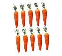 Gatuida 10pcs Miniature Simulation Carrot Models with Leaves Lifelike Mini Carrots for Dollhouse Decoration Easter Festive Vegetables for Miniature Scenes